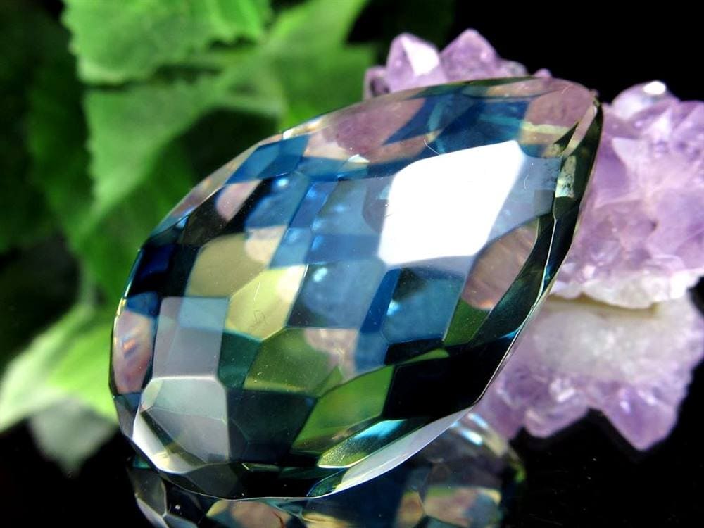 アンバー 琥珀 カボション タンブル サファイアブルーアンバー