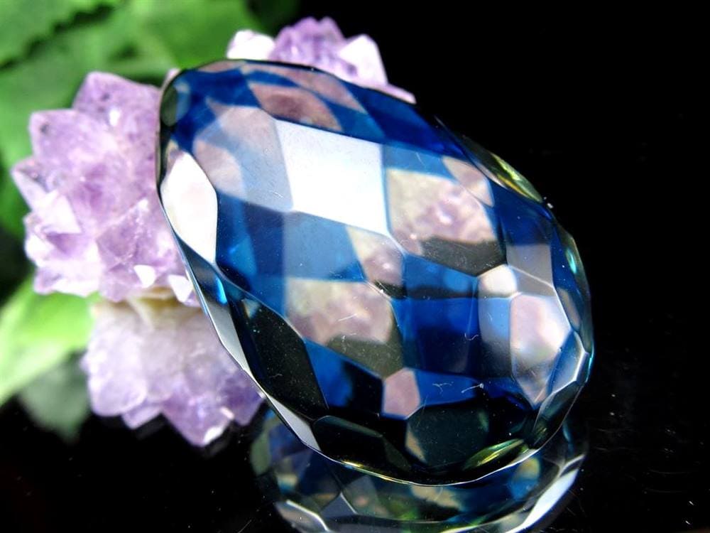 アンバー 琥珀 カボション タンブル サファイアブルーアンバー