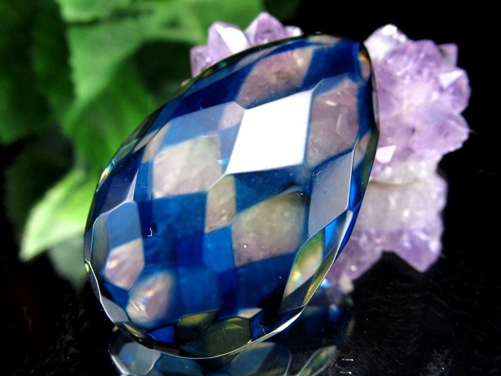 アンバー 琥珀 カボション タンブル サファイアブルーアンバー