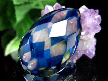 アンバー 琥珀 カボション タンブル サファイアブルーアンバー