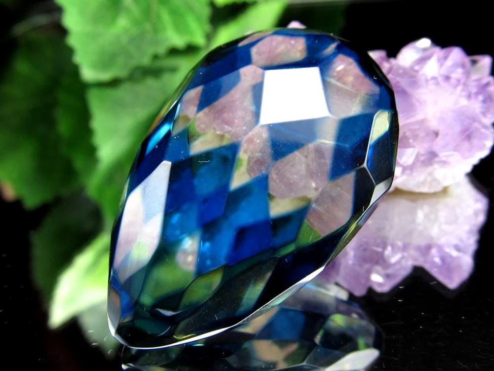 アンバー 琥珀 カボション タンブル サファイアブルーアンバー