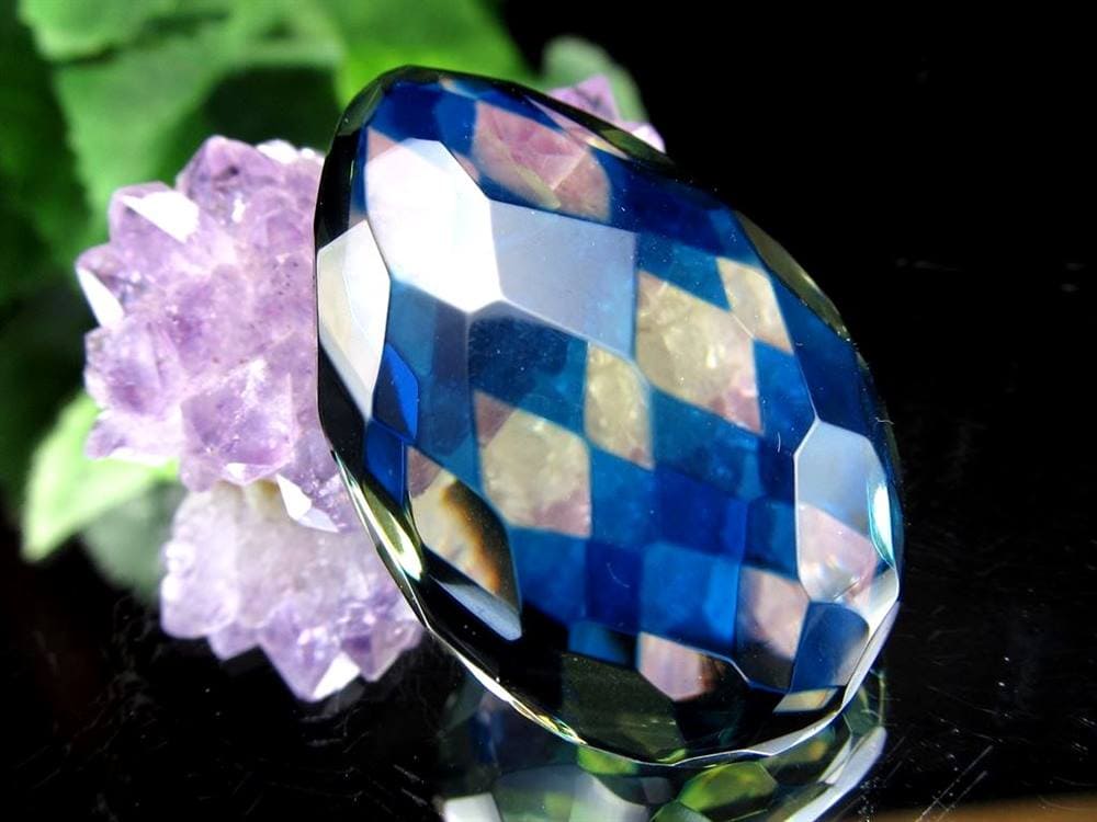 アンバー 琥珀 カボション タンブル サファイアブルーアンバー