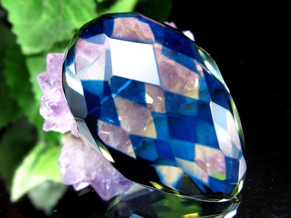 アンバー 琥珀 カボション タンブル サファイアブルーアンバー