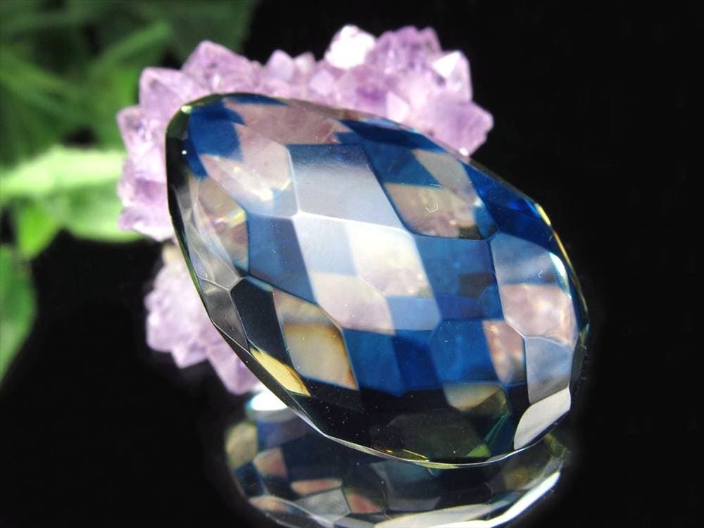 アンバー 琥珀 カボション タンブル サファイアブルーアンバー