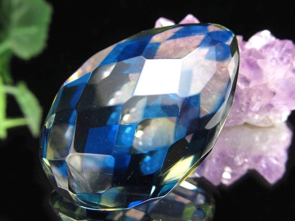 アンバー 琥珀 カボション タンブル サファイアブルーアンバー