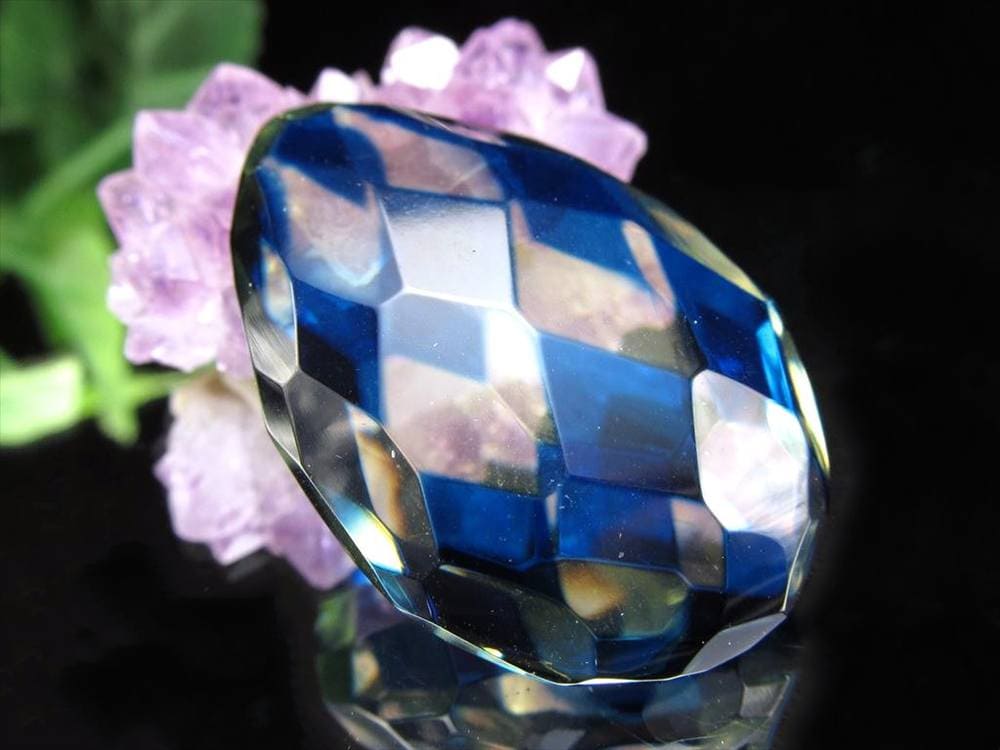 アンバー 琥珀 カボション タンブル サファイアブルーアンバー