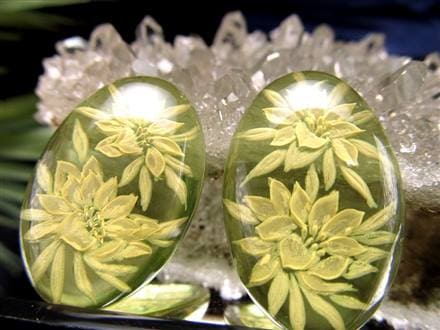 アンバー ルースタンブル カメオ 琥珀 インタリオ