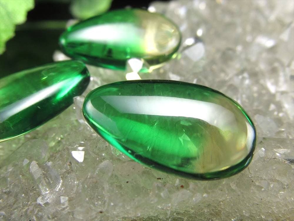 アンバー 琥珀 カボション タンブル グラデーションアンバー