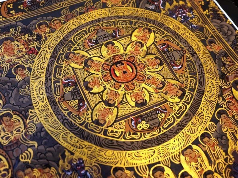 ◇貴重な本物・曼荼羅（マンダラ）◇手書きの精密画◇1点物◇チベット