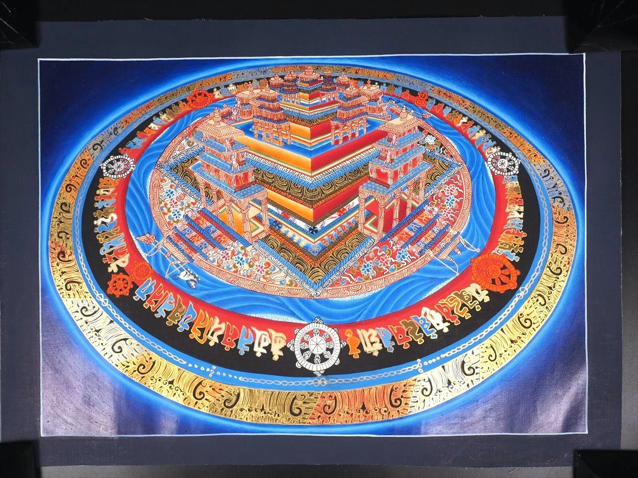 チベット密教 天国への道 曼荼羅（マンダラ）タンカ【新品・一点物】肉筆画 15 ◇現地より直送！職人による肉筆◇貴重な本物・曼荼羅（マンダラ