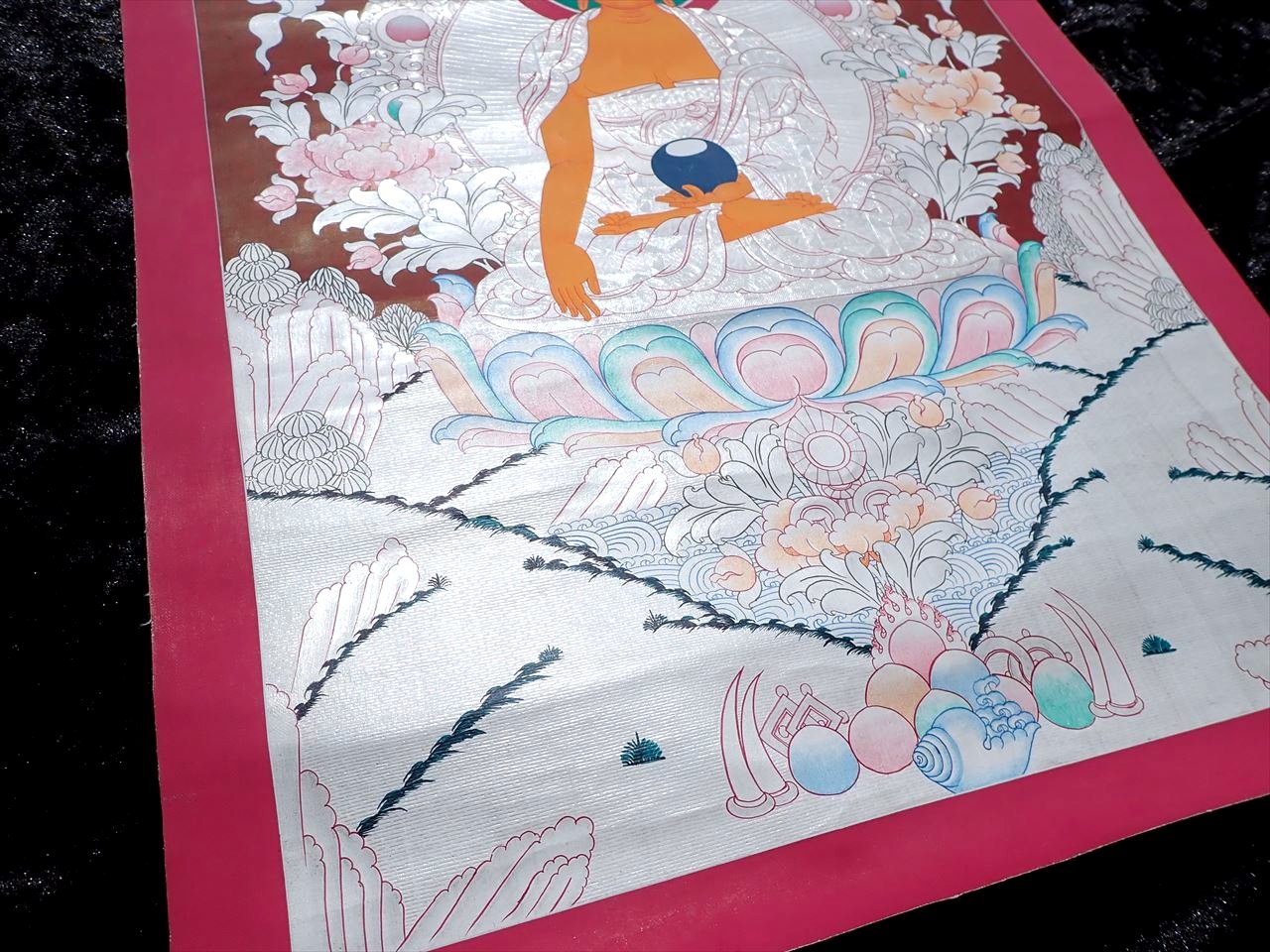 タンカ チベット直筆人体図 ドクロ タンカ チベット直筆人体図 ドクロ