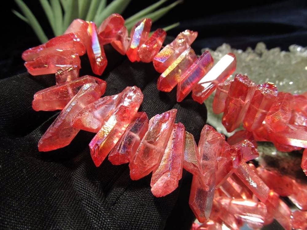 水晶 クォーツ クリスタル ポイント ビーズ