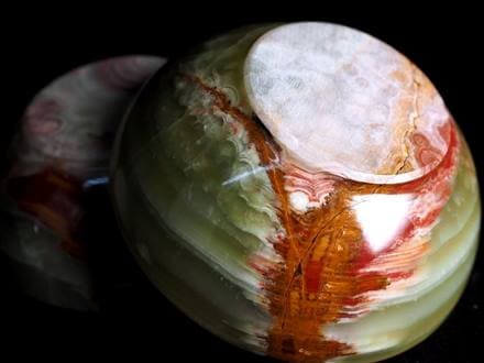 温泉グリーンアラゴナイト皿