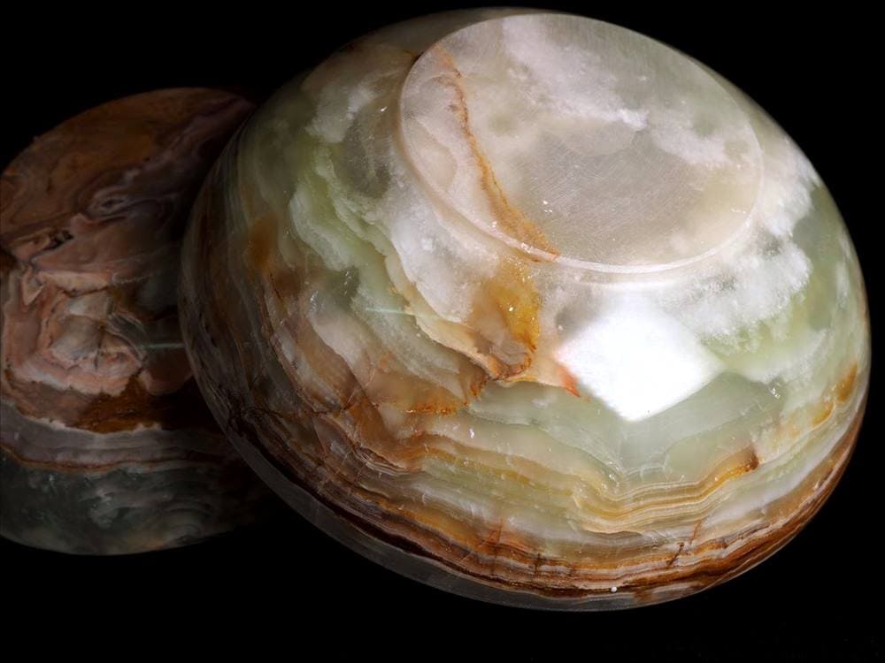 温泉グリーンアラゴナイト皿