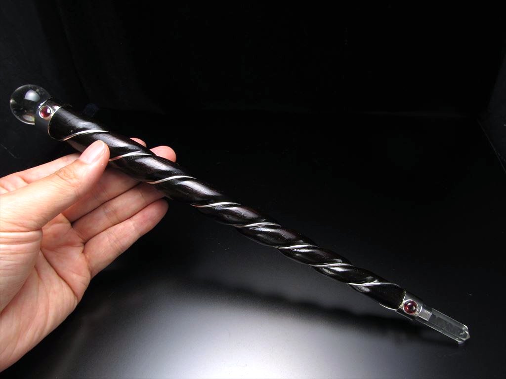 ☆少量限定入荷！！☆存在感抜群！魔法の杖モチーフ☆天然水晶丸玉