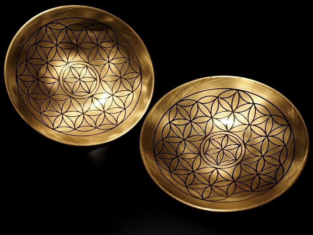 フラワーオブライフ 神聖幾何学 ラウンドトレイ プレート 皿