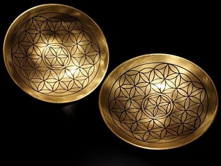 フラワーオブライフ 神聖幾何学 ラウンドトレイ プレート 皿