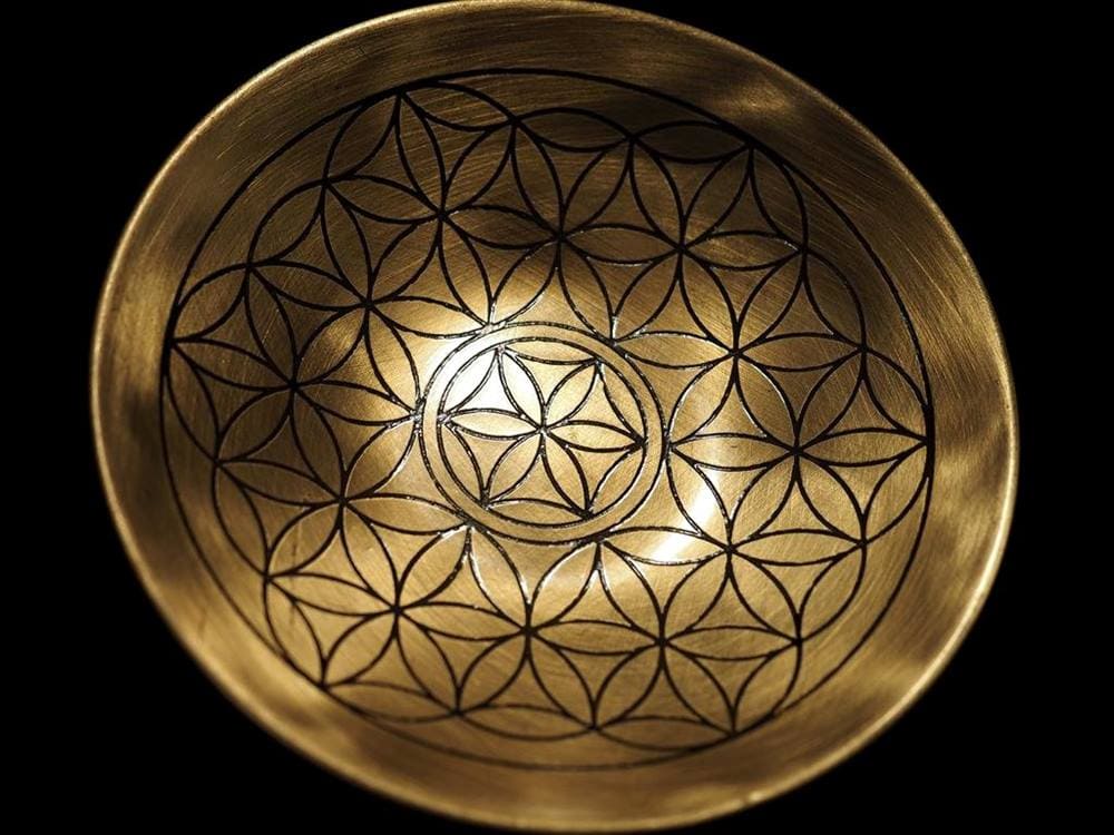 フラワーオブライフ 神聖幾何学 ラウンドトレイ プレート 皿