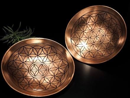 フラワーオブライフ 神聖幾何学 ラウンドトレイ プレート 皿