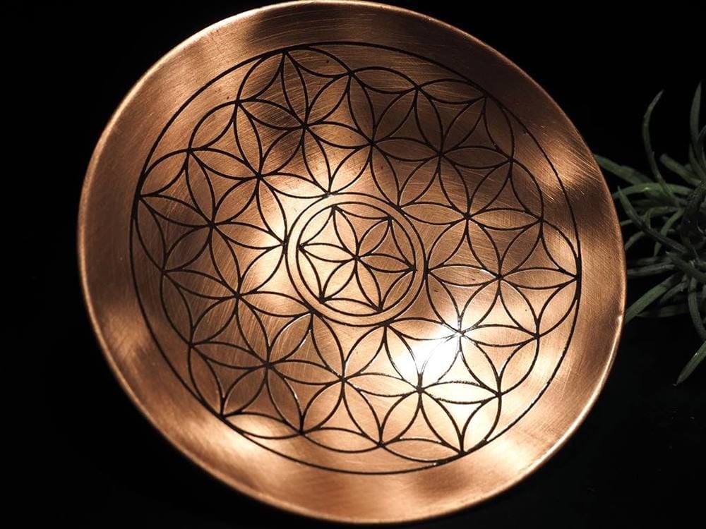 フラワーオブライフ 神聖幾何学 ラウンドトレイ プレート 皿