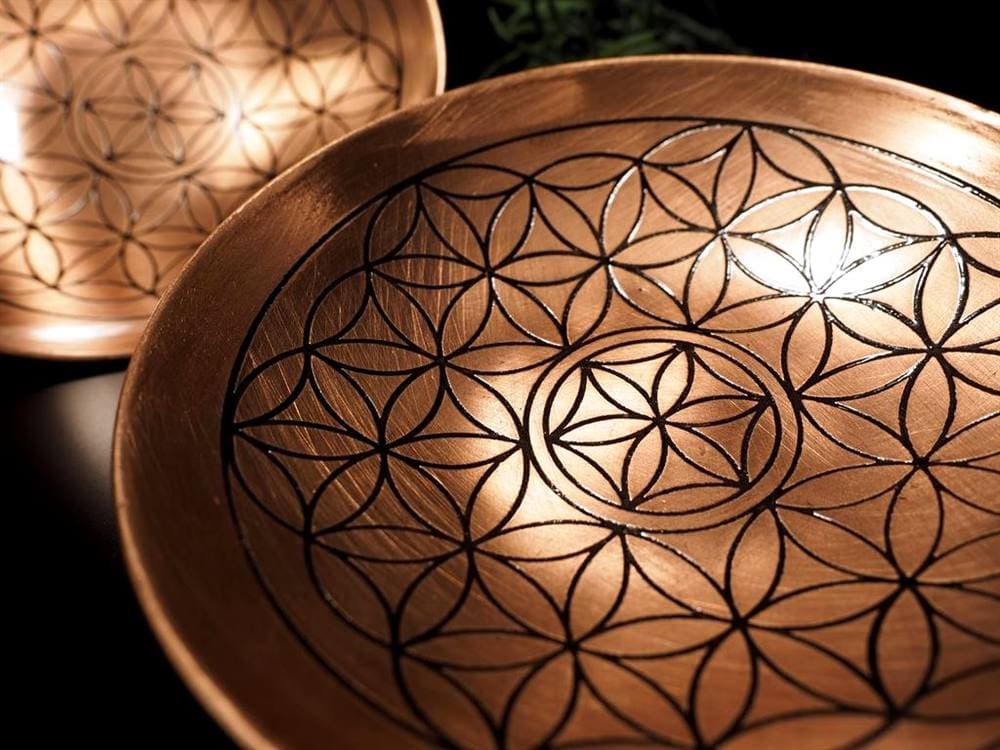 フラワーオブライフ 神聖幾何学 ラウンドトレイ プレート 皿