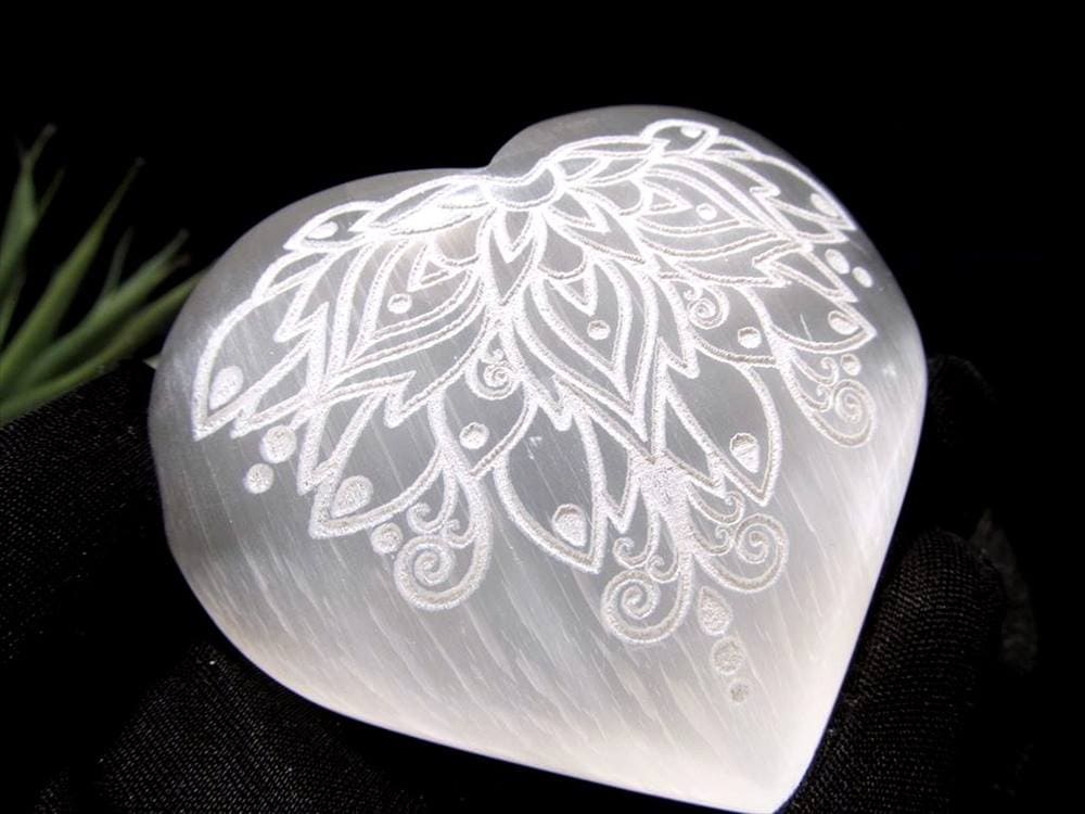 キャッツアイ セレナイト ジプサム ハート ロータス