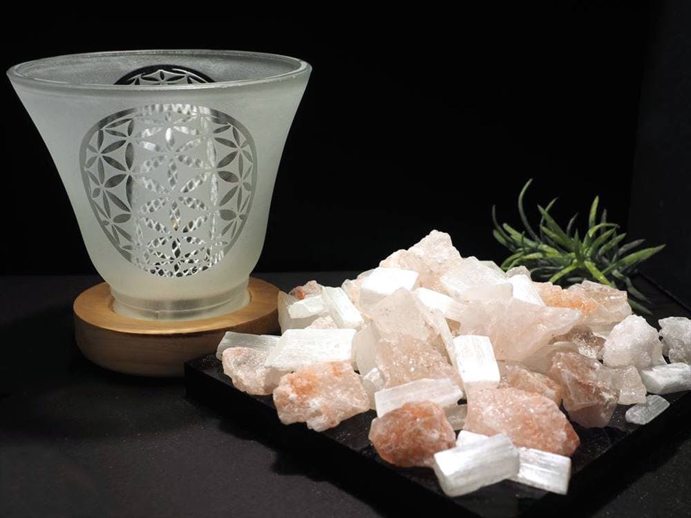 テーブルランプ ライト フラワーオブライフ インテリア ガラスランプ