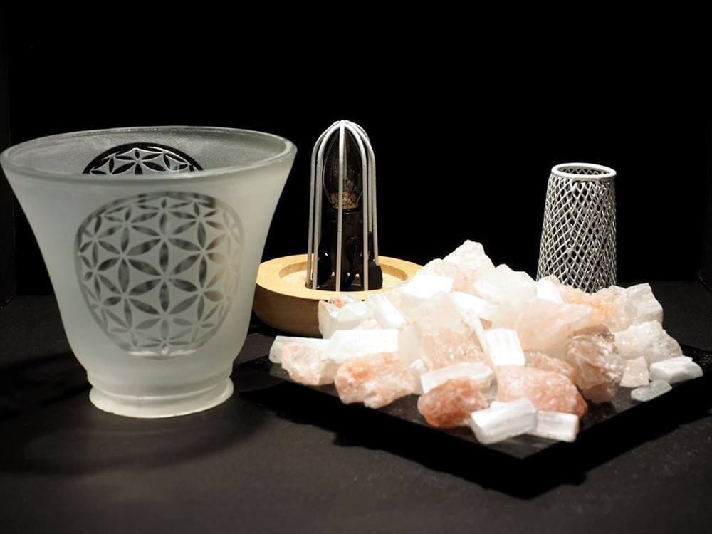 テーブルランプ ライト フラワーオブライフ インテリア ガラスランプ