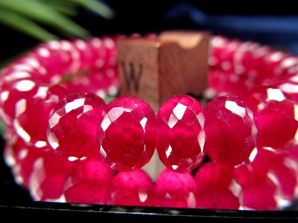 ルビー ブレスレット ボタンカット 紅玉 ミャンマー産