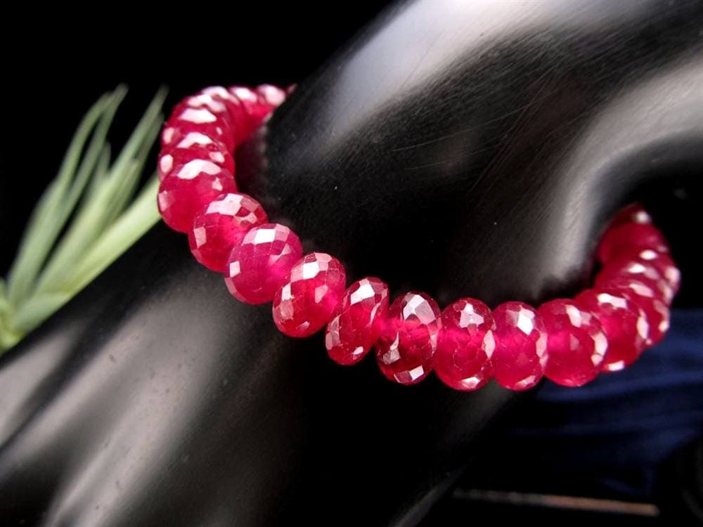 ルビー ブレスレット ボタンカット 紅玉 ミャンマー産