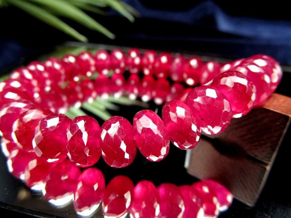 ルビー ブレスレット ボタンカット 紅玉 ミャンマー産