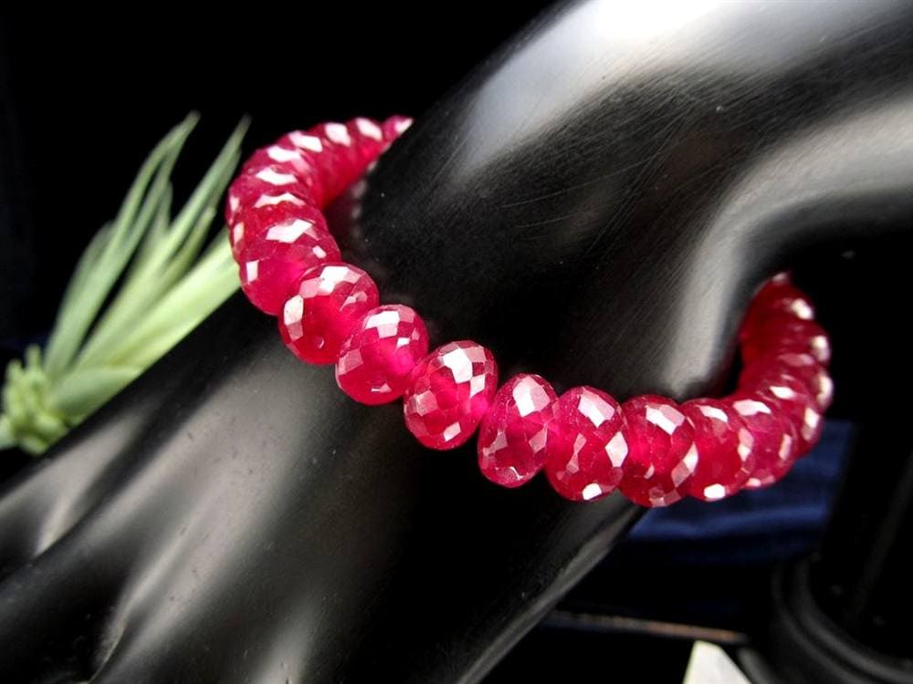 ルビー ブレスレット ボタンカット 紅玉 ミャンマー産