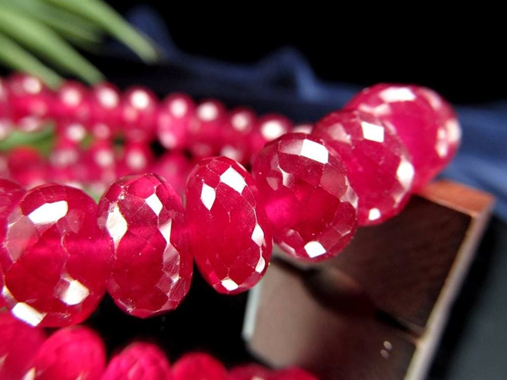 ルビー ブレスレット ボタンカット 紅玉 ミャンマー産