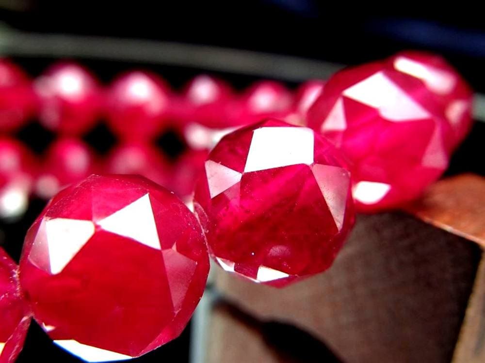 ルビー ブレスレット 多面カット 紅玉 ミャンマー産