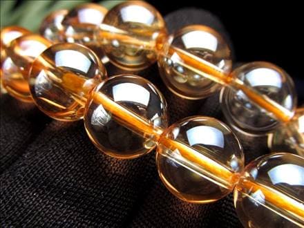 ゴールデンオーラ 蒸着水晶 シャンパンオーラ ビーズ連 連材