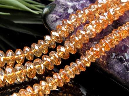 ゴールデンオーラ 蒸着水晶 シャンパンオーラ 繊細ボタンカット ビーズ連 連材