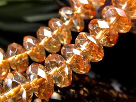 ゴールデンオーラ 蒸着水晶 シャンパンオーラ 繊細ボタンカット ビーズ連 連材