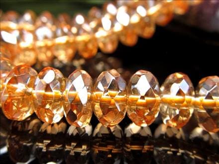 ゴールデンオーラ 蒸着水晶 シャンパンオーラ 繊細ボタンカット ビーズ連 連材