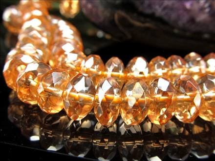 ゴールデンオーラ 蒸着水晶 シャンパンオーラ 繊細ボタンカット ビーズ連 連材