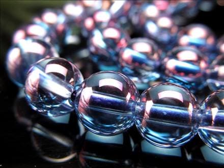 パープルオーラ 蒸着水晶 ビーズ連 連材
