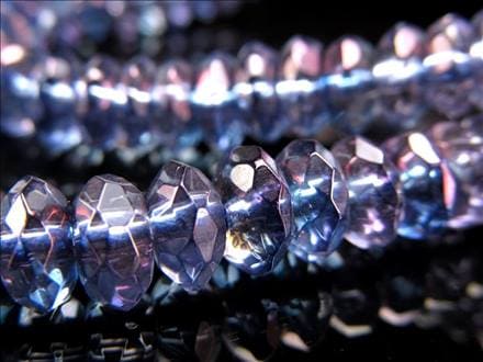 パープルオーラ 蒸着水晶 キラキラボタンカット ビーズ連 連材