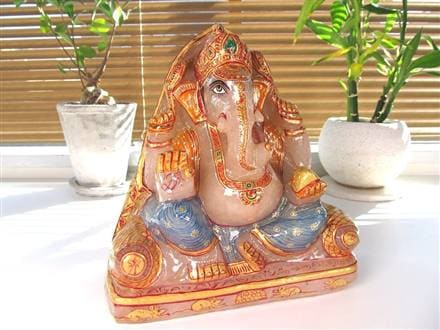 ヒマラヤ産 天然水晶 ガネーシャ 彫り 置物