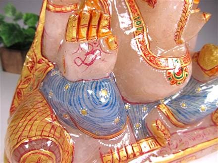 ヒマラヤ産 天然水晶 ガネーシャ 彫り 置物