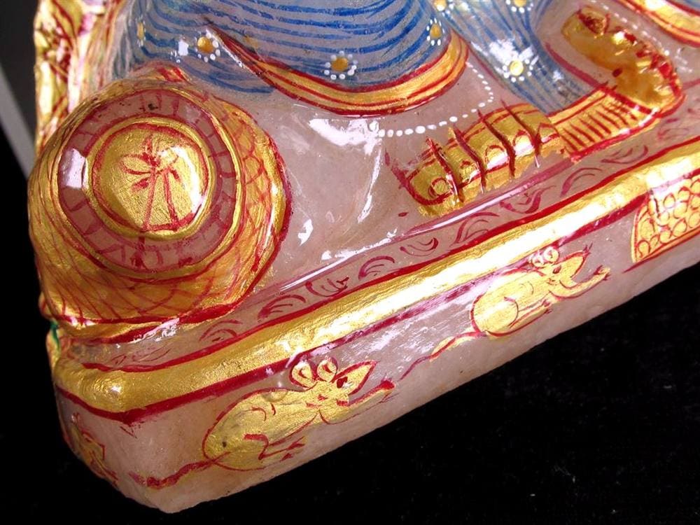 ヒマラヤ産 天然水晶 ガネーシャ 彫り 置物