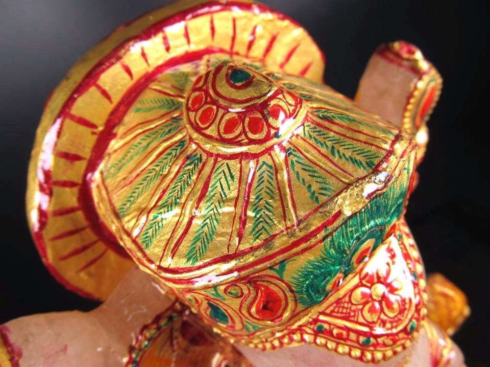 ヒマラヤ産 天然水晶 ガネーシャ 彫り 置物