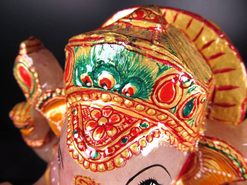 ヒマラヤ産 天然水晶 ガネーシャ 彫り 置物