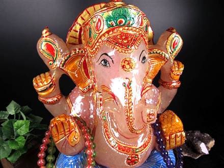 ヒマラヤ産 天然水晶 ガネーシャ 彫り 置物