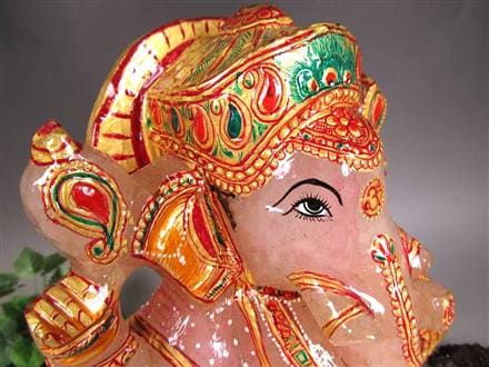 ヒマラヤ産 天然水晶 ガネーシャ 彫り 置物