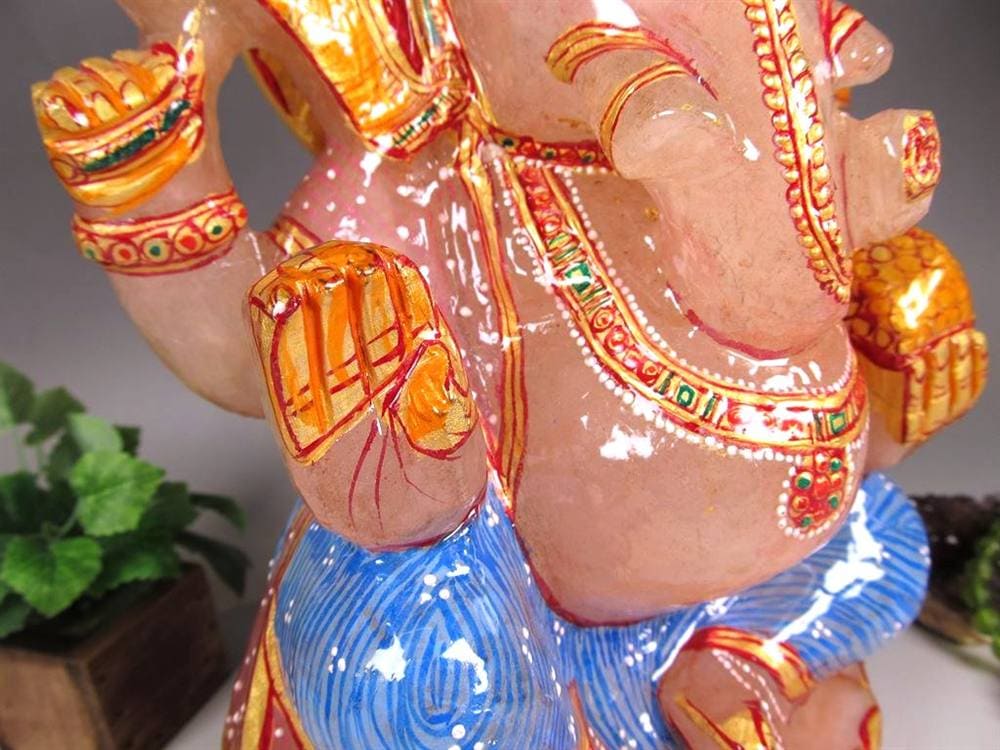 ヒマラヤ産 天然水晶 ガネーシャ 彫り 置物