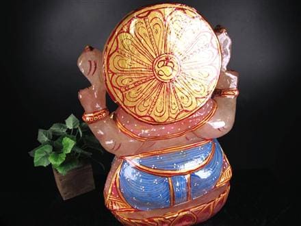 ヒマラヤ産 天然水晶 ガネーシャ 彫り 置物